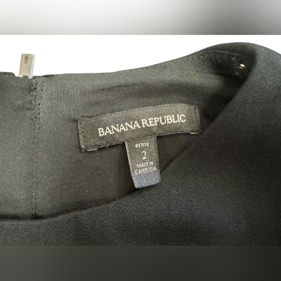 Banana Republic A Line Dress Boxy Cut Sleeveless Black Lacey Size 2 - Picture 7 of 8